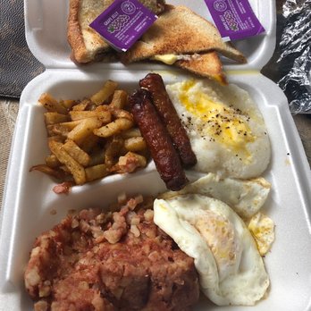 Just Us Cafe - Breakfast sampler (hash browns, 1 egg, 2 sausage links ) ordered with 1 extra egg over medium , side of grits and side of corned beef hash. - Cafes Near Me - Cayce, South Carolina Just Us Cafe - Breakfast sampler (hash browns, 1 egg, 2 sausage links ) ordered with 1 extra egg over medium , side of grits and side of corned beef hash. - Cafes Near Me - Cayce, South Carolina