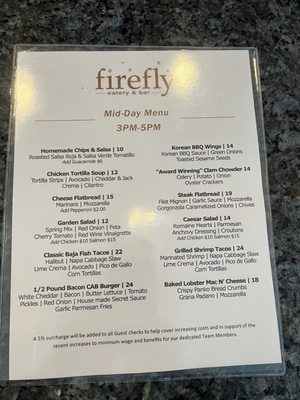 Menu photo 1 Firefly Eatery & Bar San Diego, CA Menu photo 1 Firefly Eatery & Bar San Diego, CA