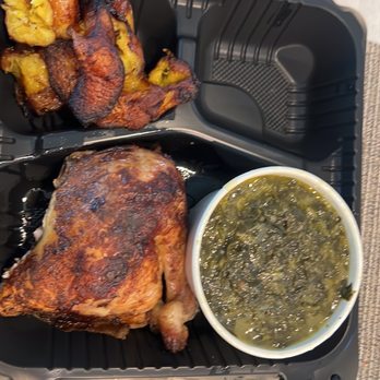 Chicken Rico - Leg quarter, spinach and plantains. - Peruvian Near Me - Waldorf, Maryland Chicken Rico - Leg quarter, spinach and plantains. - Peruvian Near Me - Waldorf, Maryland