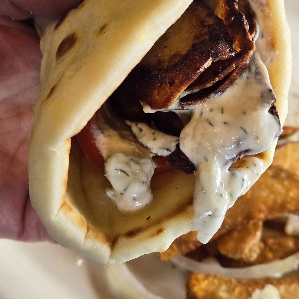 The Med - Homemade tzaziki.  Oh yah... get extra!  Chicken Gyro....mmmmmm - Greek Near Me - Salt Lake City, Utah