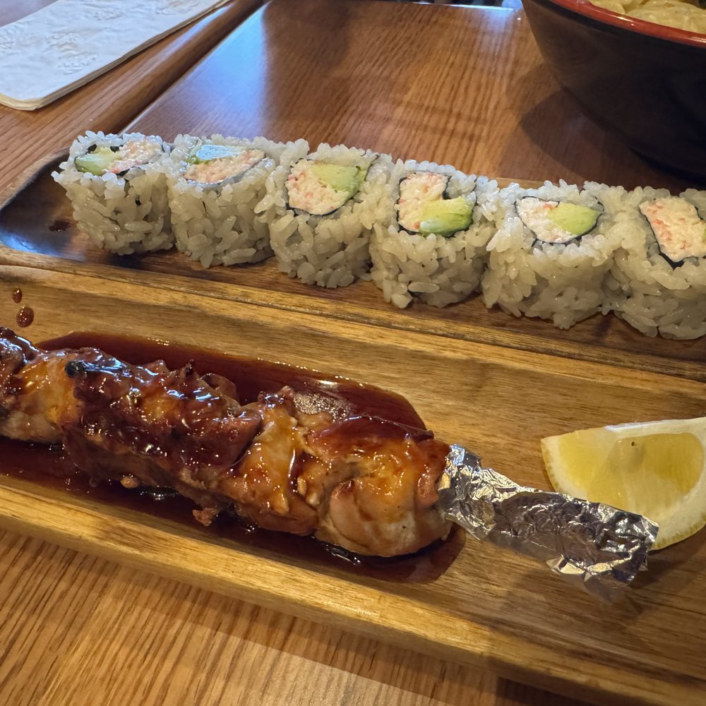 Yoji Sushi House - Chicken Yakitori Skewer (HH special $3) and California Roll - Sushi Bars Near Me - San Francisco, California Yoji Sushi House - Chicken Yakitori Skewer (HH special $3) and California Roll - Sushi Bars Near Me - San Francisco, California