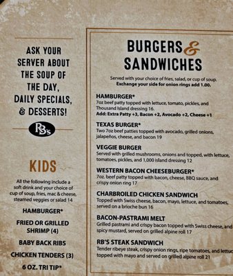 Menu photo 2 RB's Steakhouse Lake Arrowhead, CA Menu photo 2 RB's Steakhouse Lake Arrowhead, CA