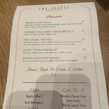 The Select - Dessert menu - Mediterranean Near Me - Sandy Springs, Georgia