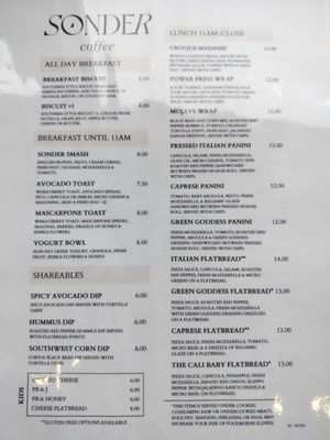 Menu photo 5 Sonder Coffee Wendell, NC