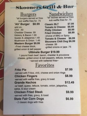 Menu photo 2 Skooner's Grill & Bar Lubbock, TX
