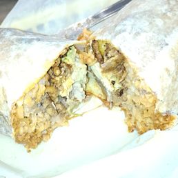 My burrito cut in half.