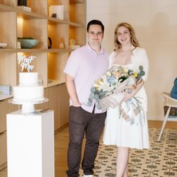 The Bridal couple and beautiful flowers.