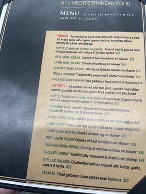 Menu photo 1 Al’s Mediterranean Food Jacksonville, OR