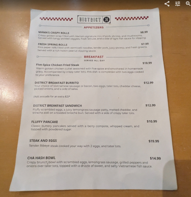 Menu photo 1 District 36 Diner Fountain Valley, CA Menu photo 1 District 36 Diner Fountain Valley, CA