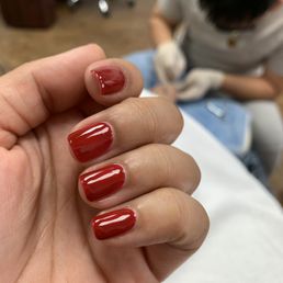 Gel Manicure, Dark Crimson. Gel Manicure, Dark Crimson.