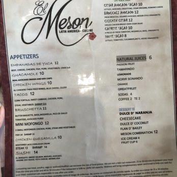El Meson - Menu - Latin American Near Me - Philadelphia, Pennsylvania