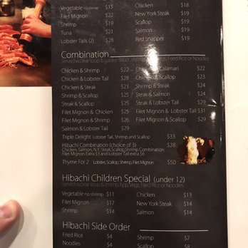 Thyme Japanese Cuisine - Hibachi Menu - Sushi Bars Near Me - North Andover, Massachusetts