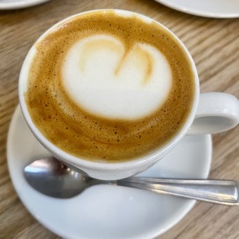 Saint Frank Coffee - Latte art was kind of messy on this one but the coffee was good ! - Coffee & Tea Near Me - San Francisco, California