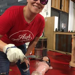 High Gravity Glassworks - Owner Michelle Pennington making a Super Mario out of GLASS!!!