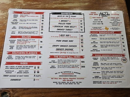 Menu photo 2 Hoodoo Brown BBQ Ridgefield, CT