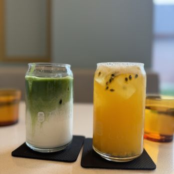 La Petite Colline - Iced matcha latte + passion fruit soda - Bakeries Near Me - Toronto, Ontario