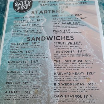 Salty Pint - Menu - Sandwiches Near Me - Daytona Beach Shores, Florida