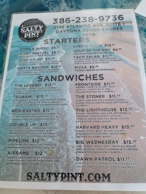 Menu photo 5 Salty Pint Daytona Beach Shores, FL