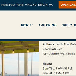 Website hours with no indication of in-season/off-season. And there was no special signage at the restaurant.