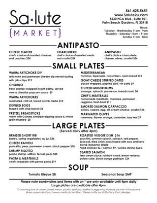 Menu photo 4 Salute Market Palm Beach Gardens, FL Menu photo 4 Salute Market Palm Beach Gardens, FL