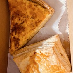 Chic French Bakery Cafe - Turkey Lorraine quiche and beef pastry