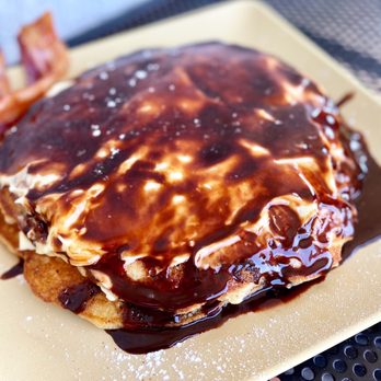 Valley Bistro - Boston Cream Pancakes w/ bacon - Breakfast & Brunch Near Me - Enola, Pennsylvania
