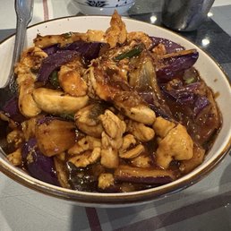 Chicken with Eggplant with Chicken in Hot Garlic Sauce
