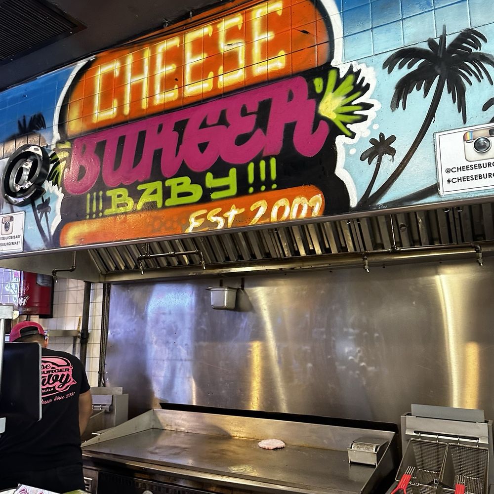 Cheese Burger Baby - a sign in a restaurant - Burgers Near Me - Miami Beach, Florida Cheese Burger Baby - a sign in a restaurant - Burgers Near Me - Miami Beach, Florida
