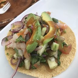Yummy but and super spicy shrimp ceviche.