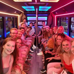 Getaway Bus Service - Premium party bus experience, LED lighted panels.  Nice leather seats w/coolers that light up, hardwood floor, Blu tooth stereo (kicker)