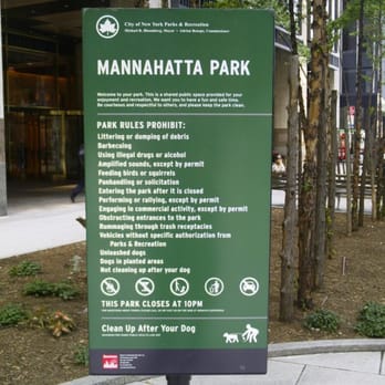 Mannahatta Park - Sign for Mannahatta Park. - Parks Near Me - New York, New York