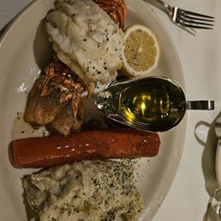 Bob's Steak & Chop House - Austin Barton Creek - Lobster tail with glazed carrot and mashed potatoes