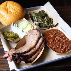 Deep Run Roadhouse - Brisket Platter with Cowboy Beans and Collards