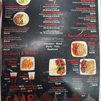Saap Kitchen Lao Thai - Menu - Laotian Near Me - Pasco, Washington