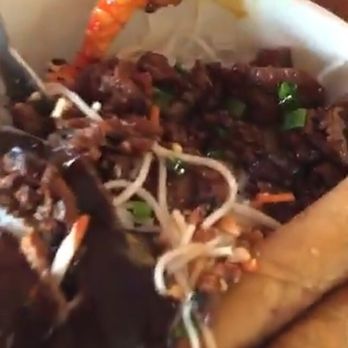 Pho Daily - Sorry the pic isn't great, but this vermicelli and beef was bomb! Try the spring rolls too - Vietnamese Near Me - Gardena, California