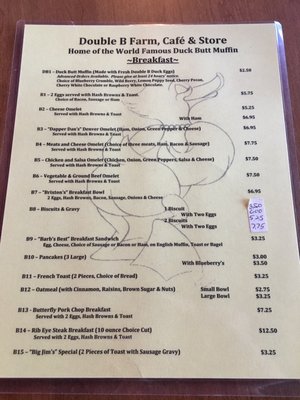 Menu photo 2 Double B Farm Country Store & Cafe Beloit, WI