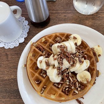 Blueberry Hill - Chunky monkey Belgium waffle I really enjoyed this today! - Breakfast & Brunch Near Me - Darien, Illinois