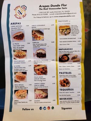 Menu photo 4 Arepas Donde Flor Ruskin, FL