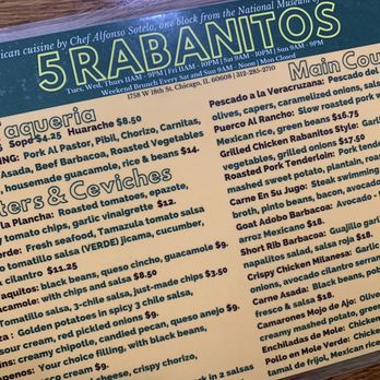 5 Rabanitos - Menu - Mexican Near Me - Chicago, Illinois 5 Rabanitos - Menu - Mexican Near Me - Chicago, Illinois