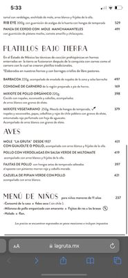 Menu photo 6 La Gruta Teotihuacán de Arista, MEX
