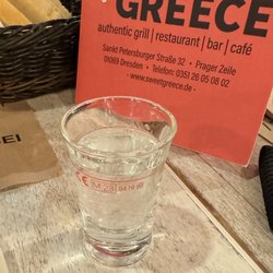 sweet GREECE - Complimentary Drink - I think they call it Ouzo.