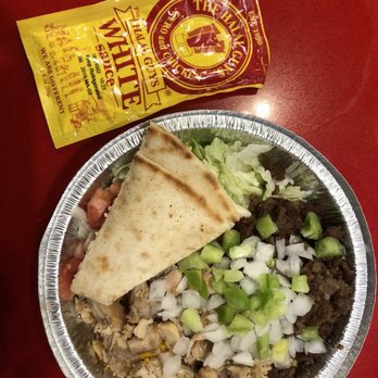 The Halal Guys - Chicken and Gyro Combo Platter - Halal Near Me - Costa Mesa, California