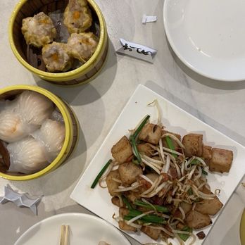 Ding’s Kitchen - Turnip cake with xo sauce, siu mai, har gow - Chinese Near Me - Newton, Massachusetts