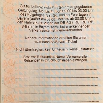 Bayern Ticket Day Pass Valid On Meridian Regional Trains Yelp