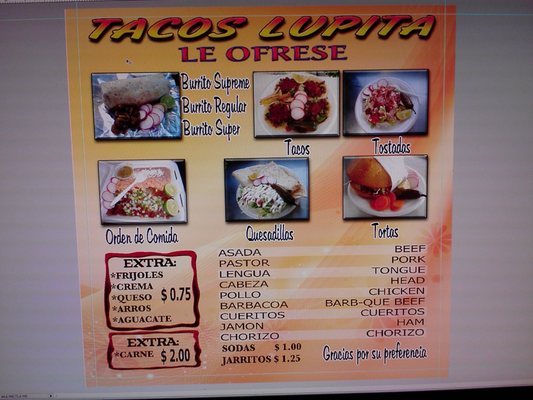 Menu photo 5 Lupita's Taco Truck Modesto, CA Menu photo 5 Lupita's Taco Truck Modesto, CA