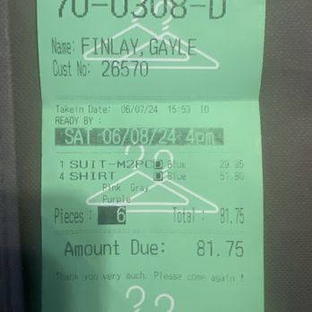 Prestige Cleaners - Receipt of cost of dry cleaning - Shoe Repair Near Me - Santa Monica, California Prestige Cleaners - Receipt of cost of dry cleaning - Shoe Repair Near Me - Santa Monica, California