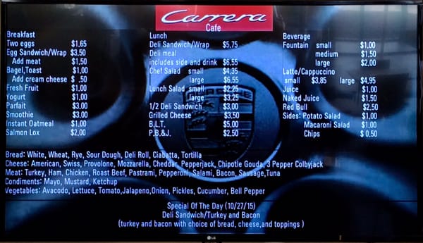 Menu photo 4 Carrera Cafe Las Vegas, NV