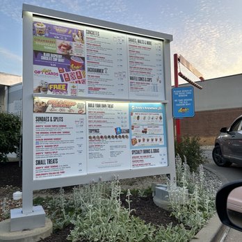 Andy's Frozen Custard - Outdoor drive thru menu - Ice Cream & Frozen Yogurt Near Me - Ballwin, Missouri Andy's Frozen Custard - Outdoor drive thru menu - Ice Cream & Frozen Yogurt Near Me - Ballwin, Missouri