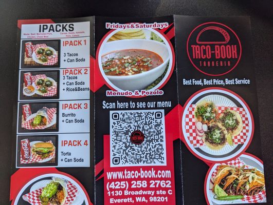 Menu photo 1 TACO-BOOK Taqueria Everett, WA