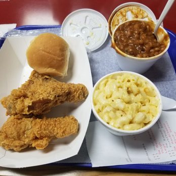 Linda's Chicken & Fish - 2 piece fried chicken w/ mac n cheese & baked beans - American Near Me - Denham Springs, Louisiana Linda's Chicken & Fish - 2 piece fried chicken w/ mac n cheese & baked beans - American Near Me - Denham Springs, Louisiana